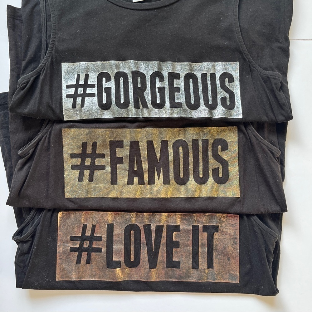 Vera Moda Bundle of 3 Sleeveless Tees Tops Black #Love It #Famous #Gorgeous Sz M